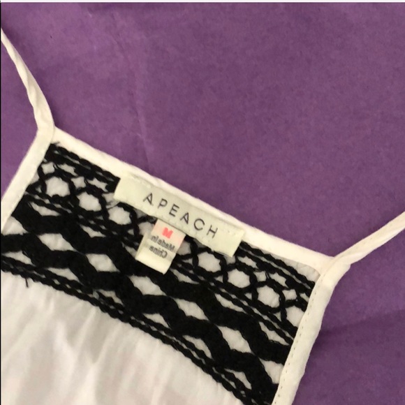 A.Peach Boho Fringe Cami Racerback Top Size Medium - Picture 6 of 7